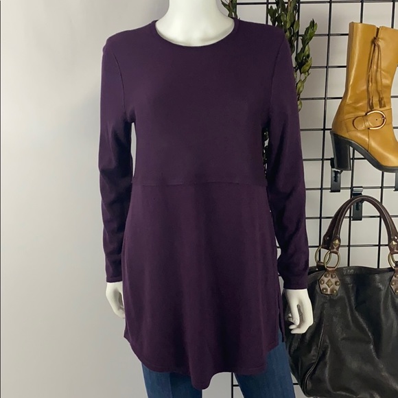J. Jill Tops - J. JILL Aubergine Tunic Sweater S